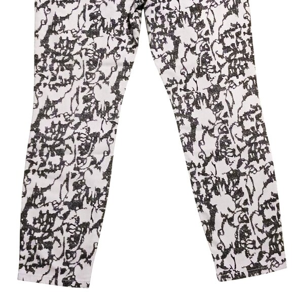 Joe's High Water Ankle Jeans Womens 32 White/Black Abstract Print Denim Pants - Picture 6 of 10